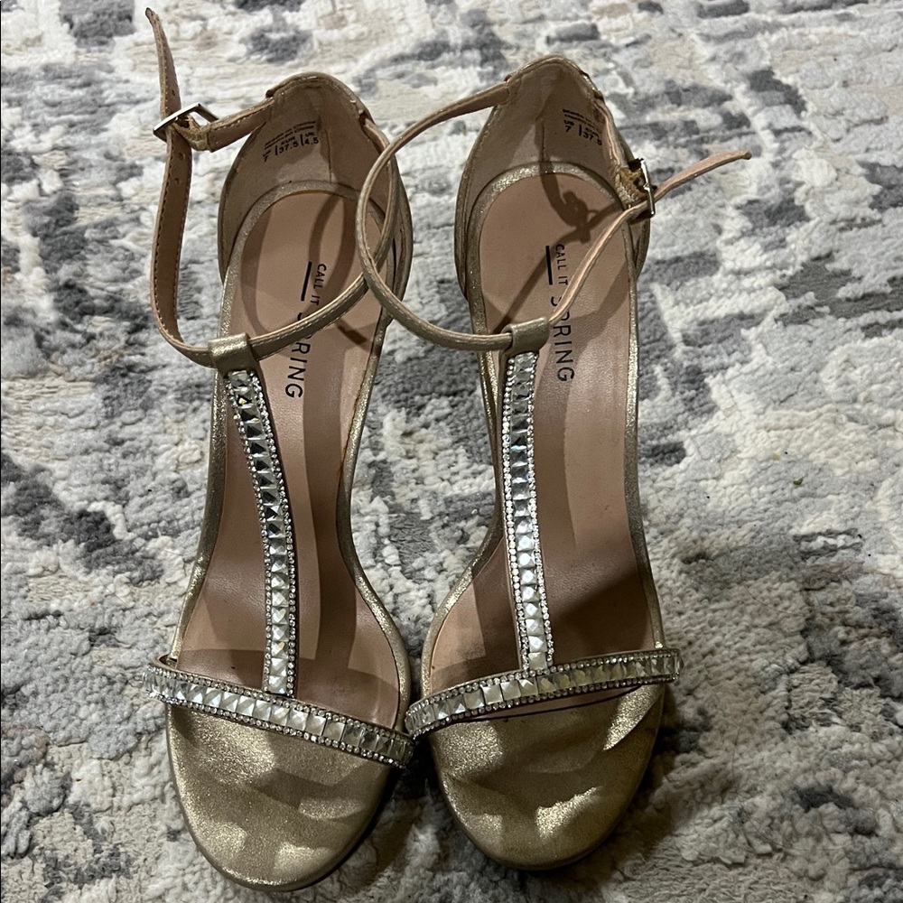 Call It Spring Gold Heeled Sandals